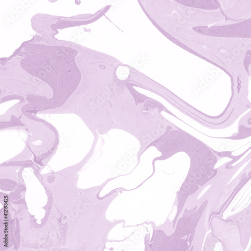 Pink marble ink texture on watercolor paper background. Marble stone image. Bath bomb effect. Psychedelic biomorphic art.