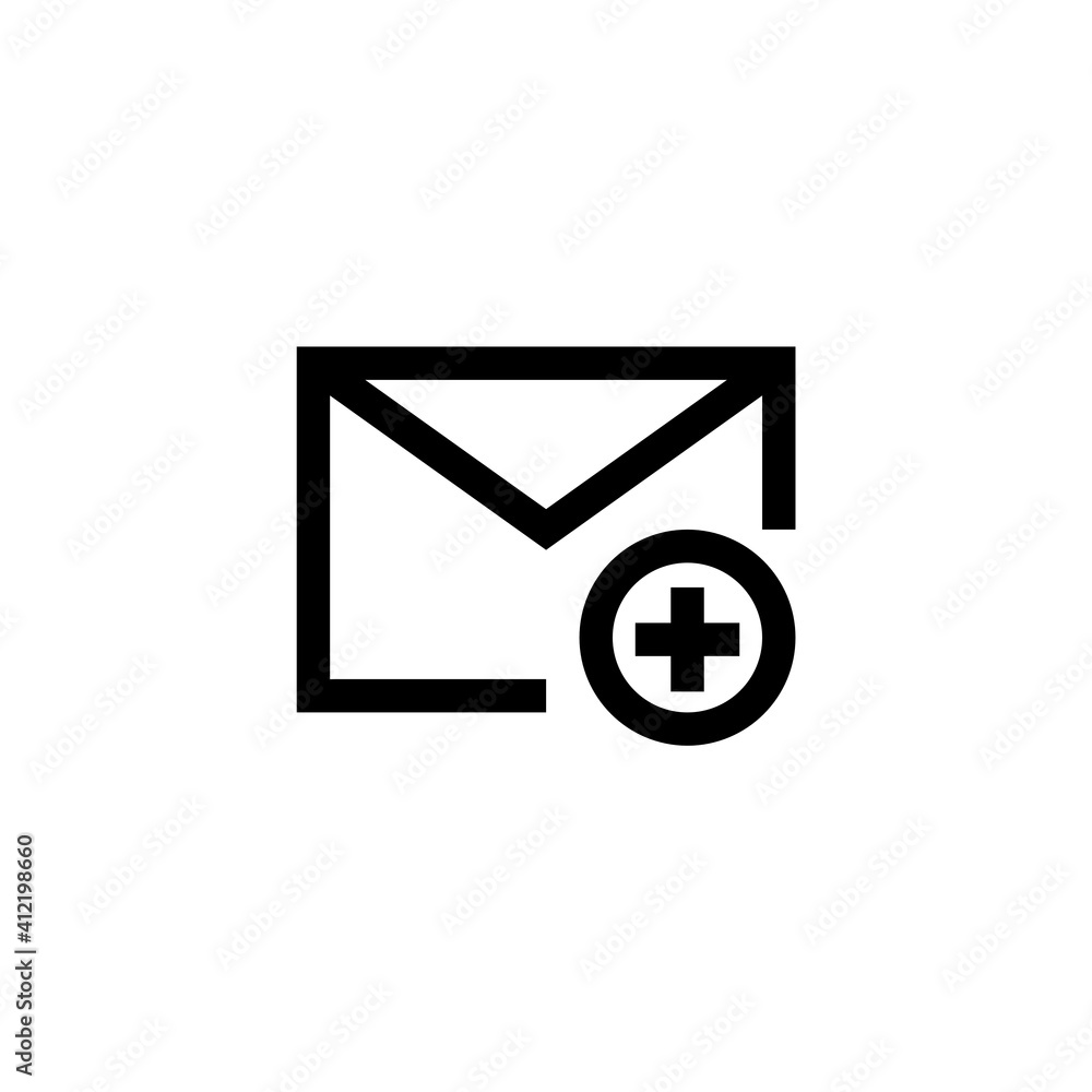 Create or add email icon in line style. Message and email symbols with conditions. Vector Create or add email icon in line style. Message and email symbols with conditions. Vector