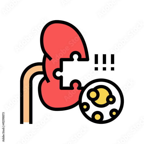 kidney stones gout symptom color icon vector. kidney stones gout symptom sign. isolated symbol illustration