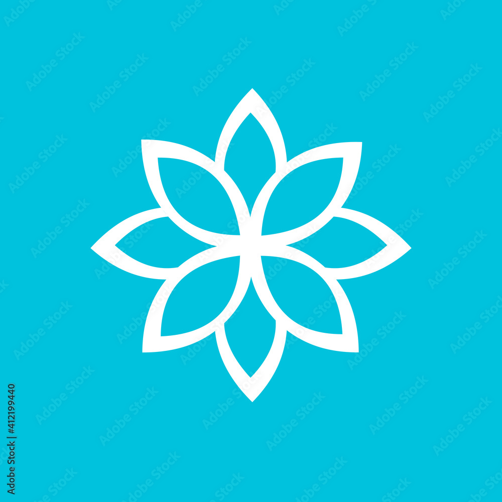 lotus vector logo design illustration on light blue background lotus vector logo design illustration on light blue background