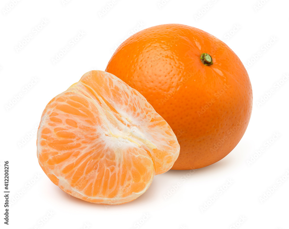 Orange and peeled isolated on the white background. Orange and peeled isolated on the white background.