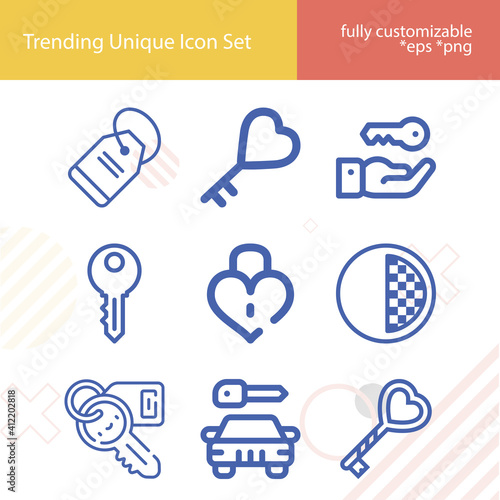 Simple set of distinguish related lineal icons.