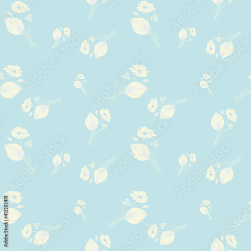 seamless small vector flower design pattern  on background