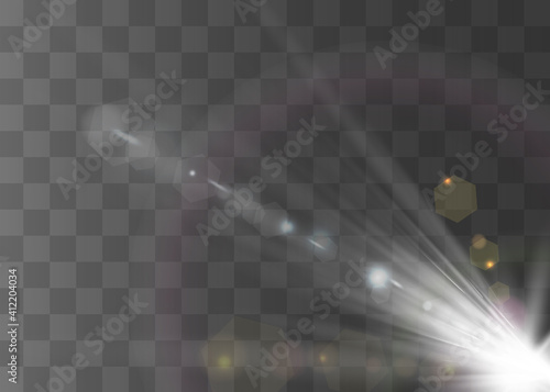 Vector transparent sunlight special lens flare light effect