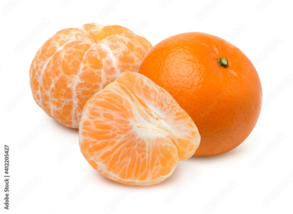 Orange and peeled isolated on the white background. Orange and peeled isolated on the white background.
