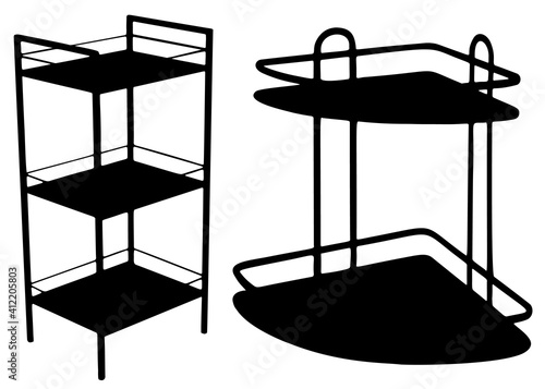 Bathroom shelves included. Vector image.