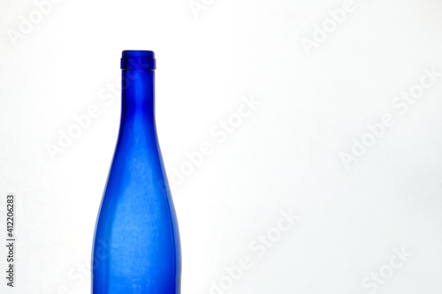 Glass wine bottles isolated on white