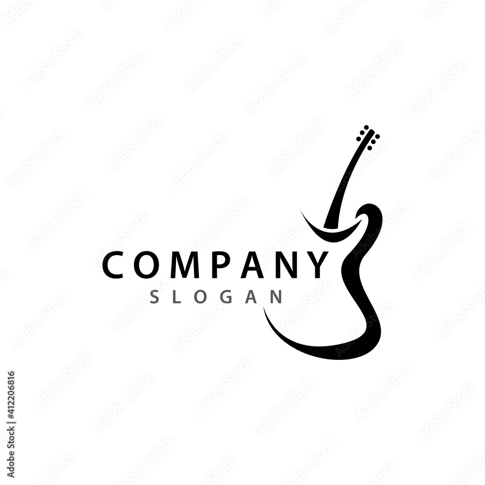 Naklejka premium Guitar logo template