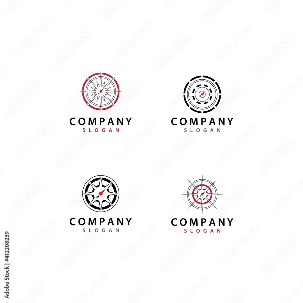 Fototapeta premium Compass logo vector icon