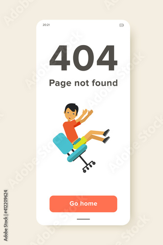 Multicolored vector icon of man falling from chair