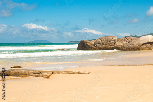 beach and sea located at Atalaia beach, Mariscal beach, Bombinhas, Santa Catarina, Brazil