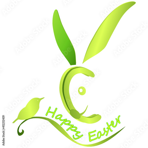 Easter bunny wishing happy easter - illustration