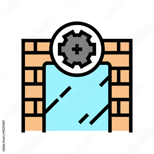 on wall installation mirror color icon vector. on wall installation mirror sign. isolated symbol illustration