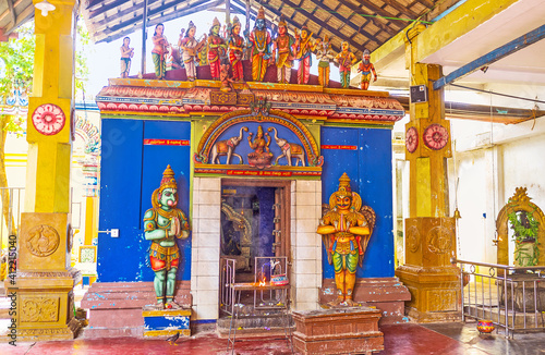 The colorful altar in Munneswaram Kovil, Sri Lanka. photo