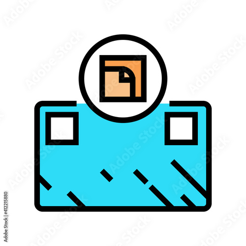 glue installation mirror color icon vector. glue installation mirror sign. isolated symbol illustration