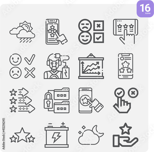 Simple set of classification related lineal icons.