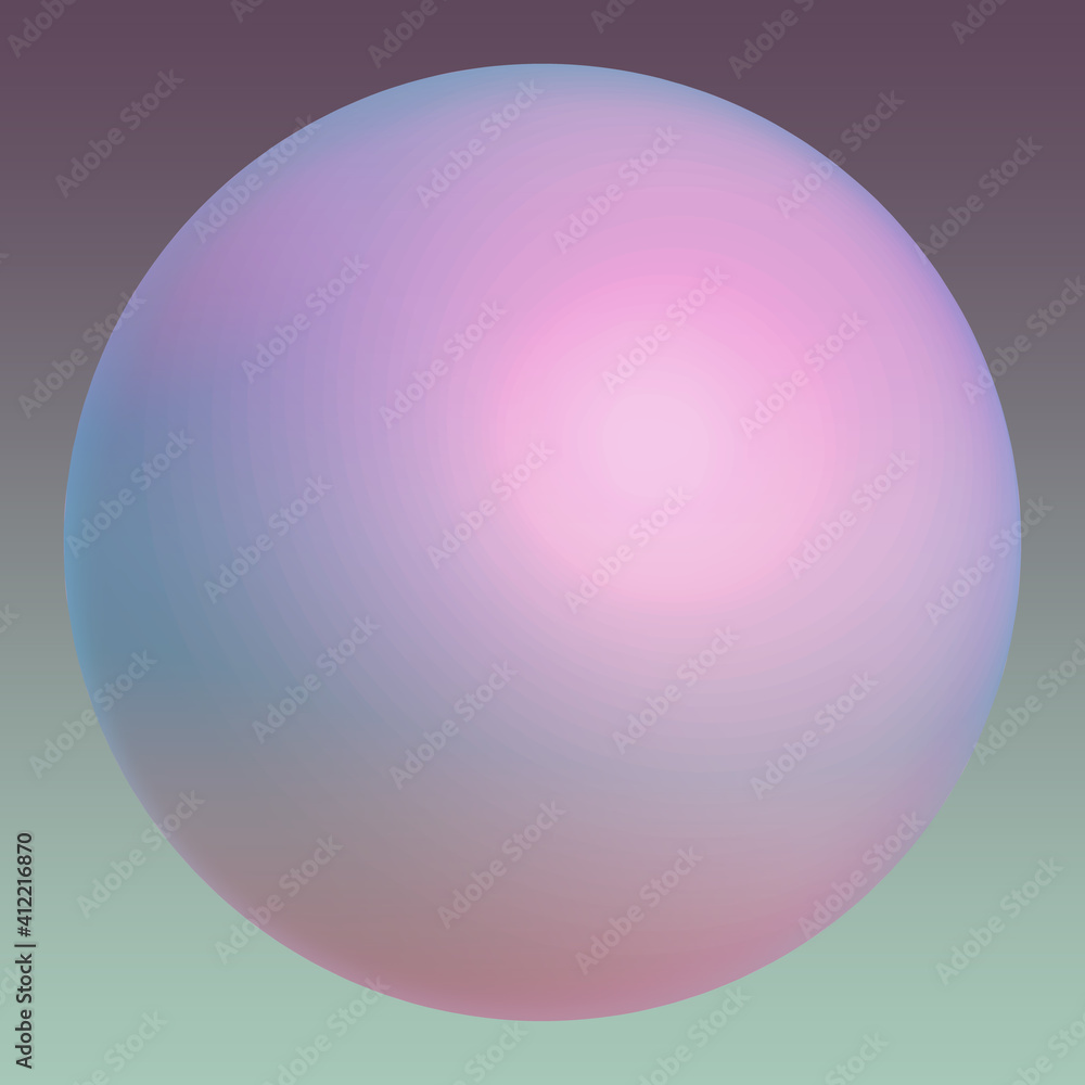An abstract 3d iridescent sphere shape background image.