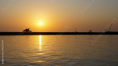 fishing boat at sunset © PETR