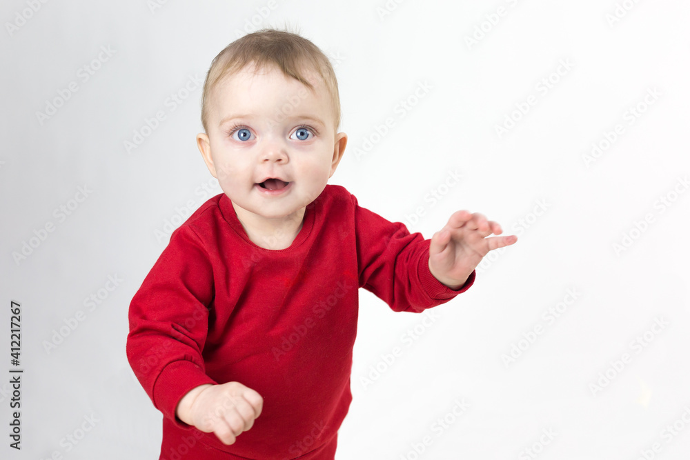 Beautiful smile and wide open eyes of a child Beautiful smile and wide open eyes of a child