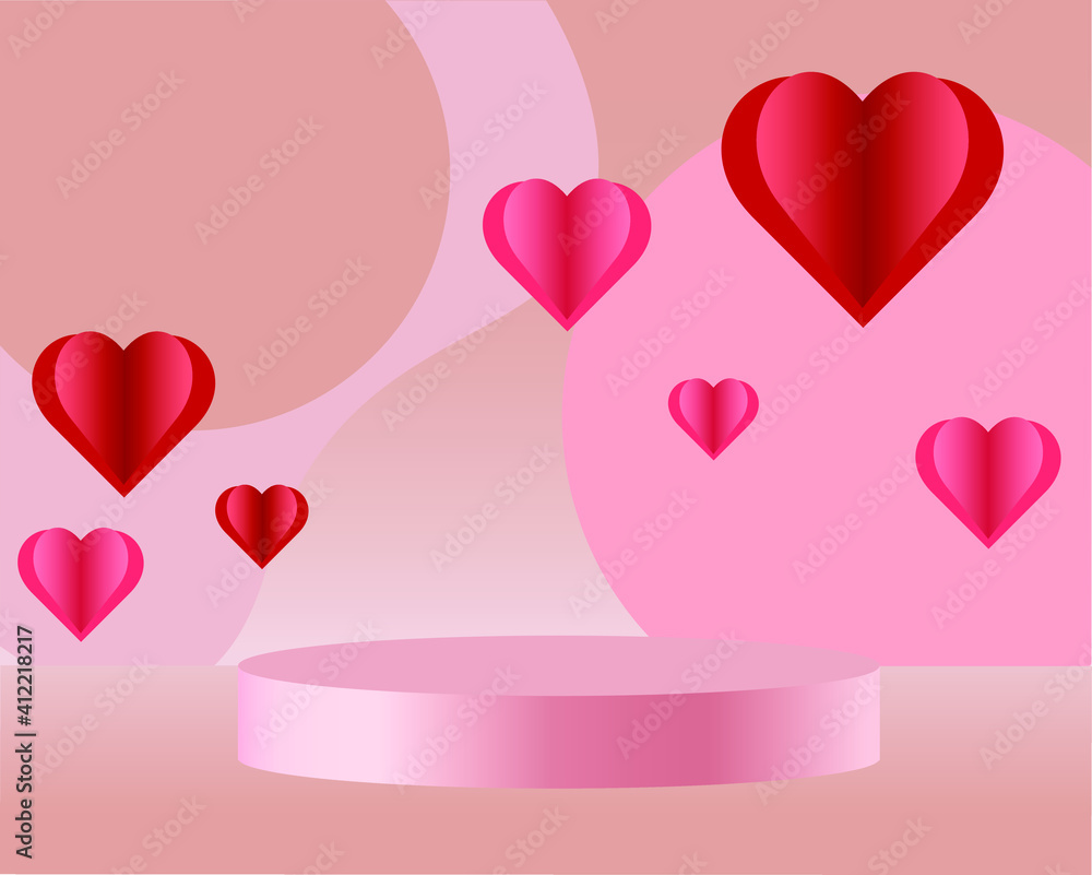 background with stand in pastel colors. Romantic background.