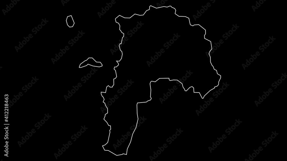 Valparaiso Chile region map outline animation Valparaiso Chile region map outline animation