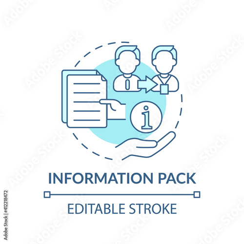 Set of documents giving useful information concept icon. Employee adaptation. Materials for new workers thin line illustration. Vector isolated outline RGB color drawing. Editable stroke