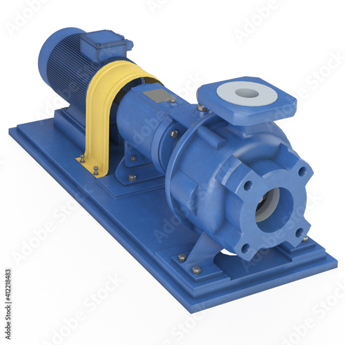 Centrifugal pump - 3d illustration isolated on white background