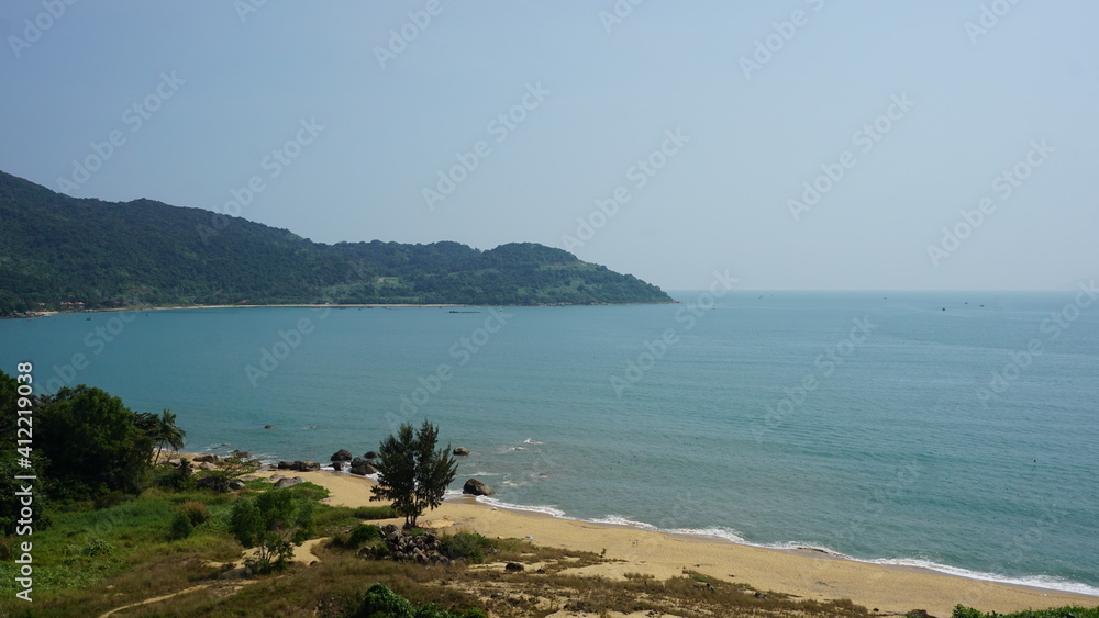 the sea view from the road of the Monkey Mountain, Son Tra Peninsula, Da Nang, Vietnam, February