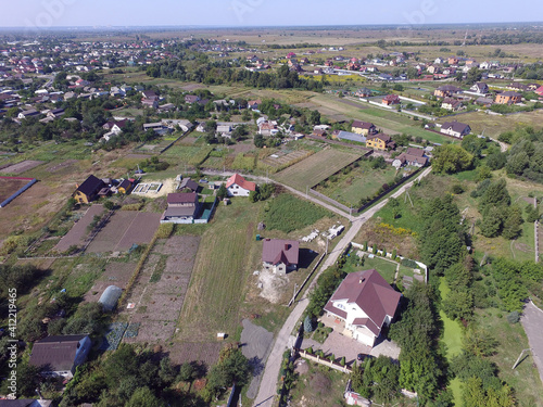 erial view of the saburb landscape (drone image). Near Kiev ,Ukraine
