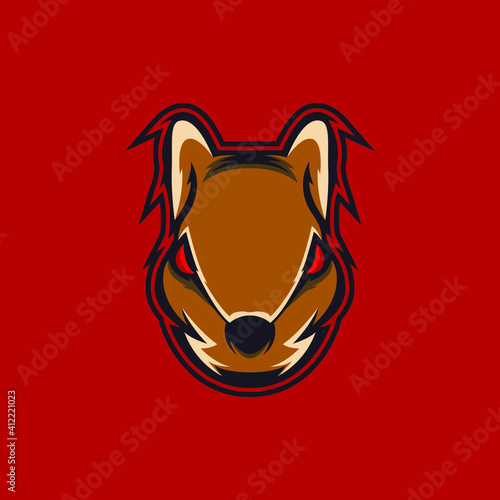 vector logo illustration of a chipmunk head