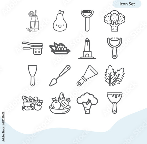 Simple set of maryland related lineal icons.