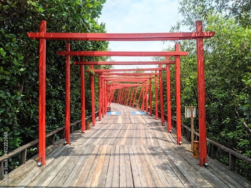 red gate in the bakau forest © Amamuro