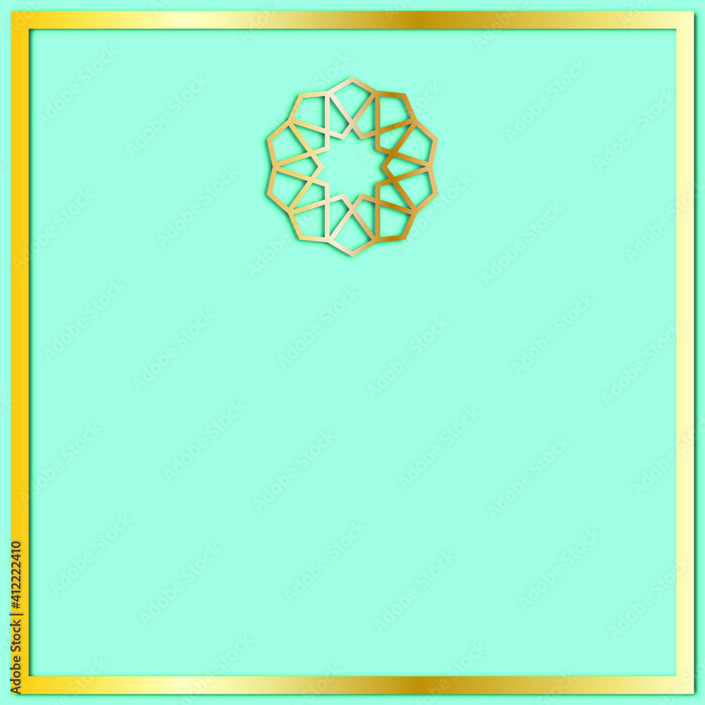 An islamic geometry star and border. Template for Ramadhan Kareem and Eid Mubarak. An islamic geometry star and border. Template for Ramadhan Kareem and Eid Mubarak.