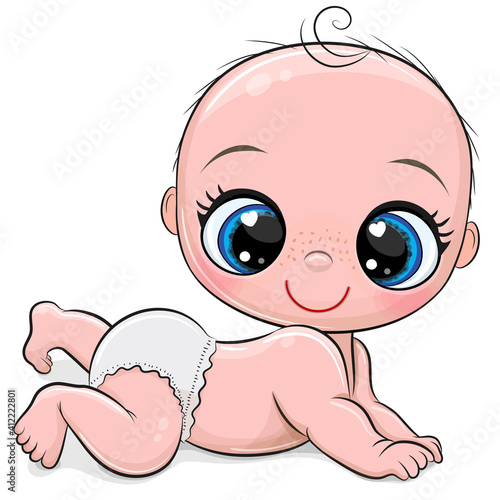 Cartoon baby boy isolated on a white background