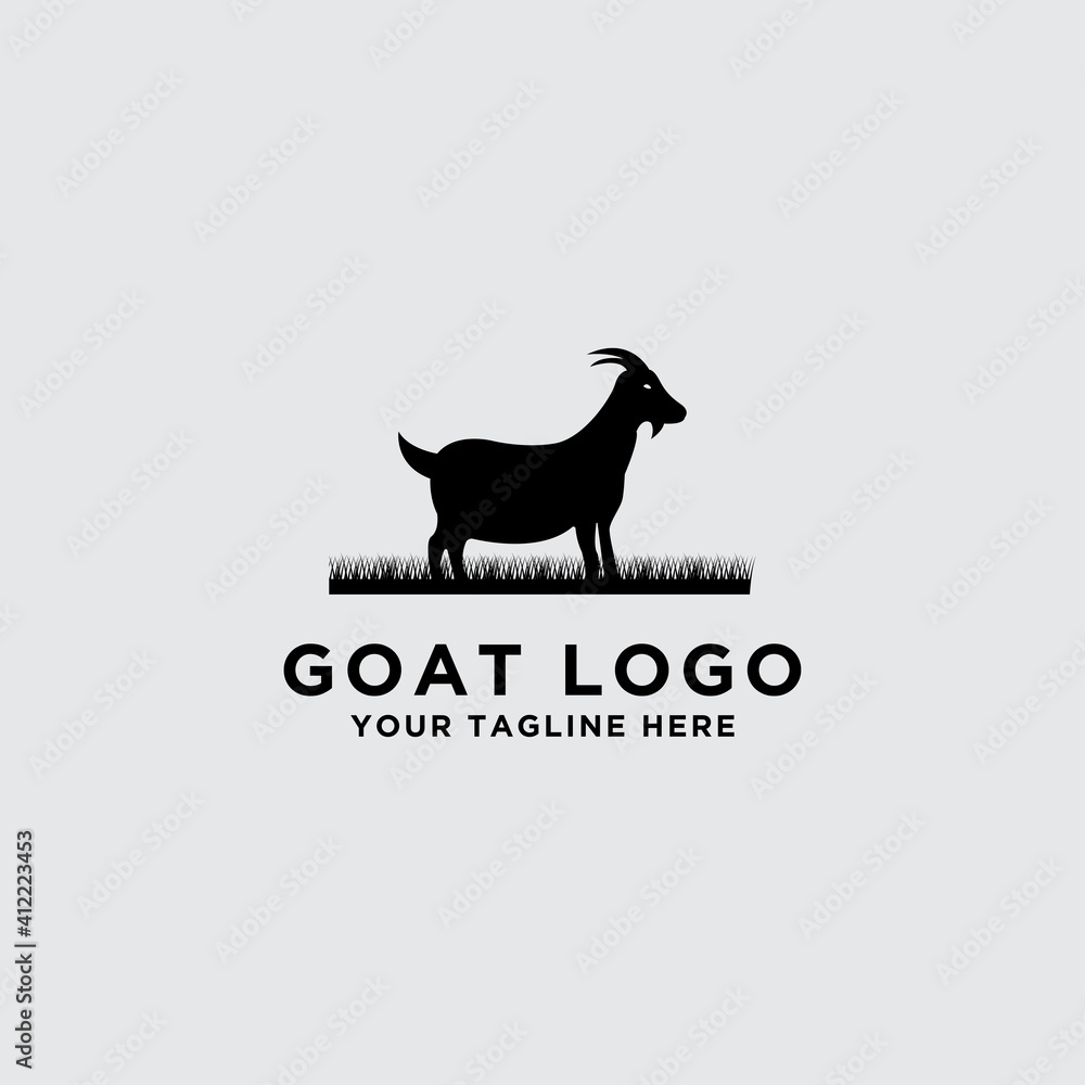 Obraz premium Vector logo design template for wild goat