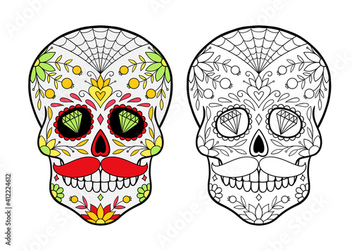 sugar skull coloring page