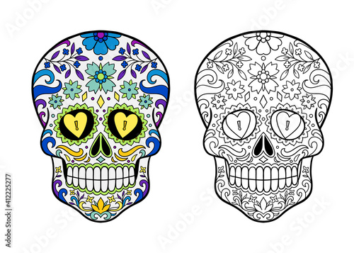 sugar skull coloring page