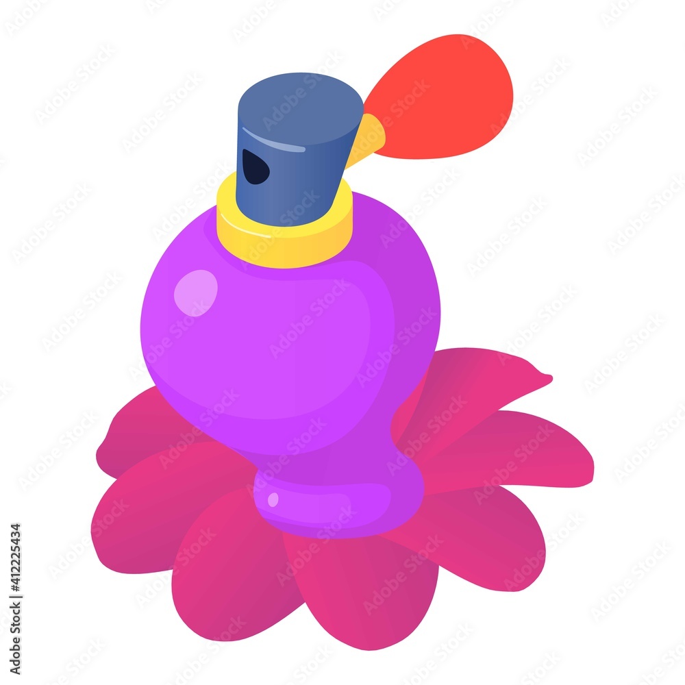 Perfume bottle icon. Isometric illustration of perfume bottle vector icon for web Perfume bottle icon. Isometric illustration of perfume bottle vector icon for web