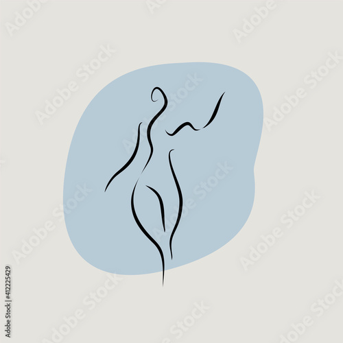 female shape line icon vector logo design