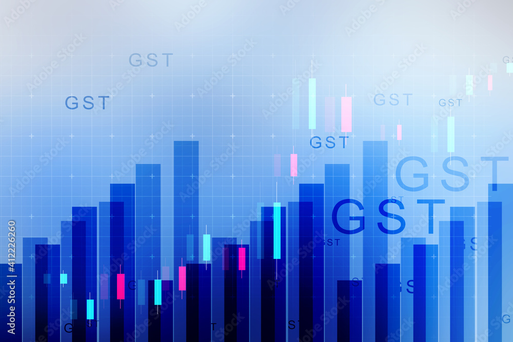 2d rendering Stock market online business concept. business Graph 2d rendering Stock market online business concept. business Graph