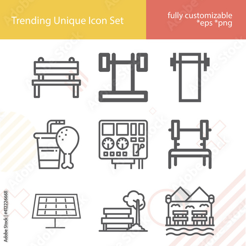 Simple set of judges related lineal icons.