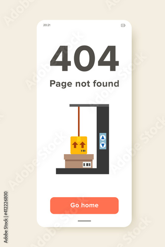 Vector icon of elevator lifting cardboard boxes. Lift, service elevator, moving house. Elevators concept. Can be used for topics like construction, architecture, delivery