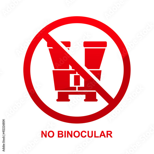No binocular sign isolated on white background vector illustration.