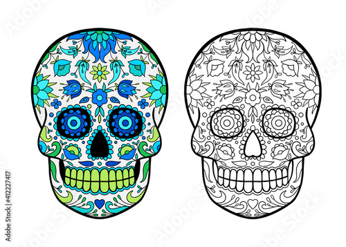 sugar skull coloring page