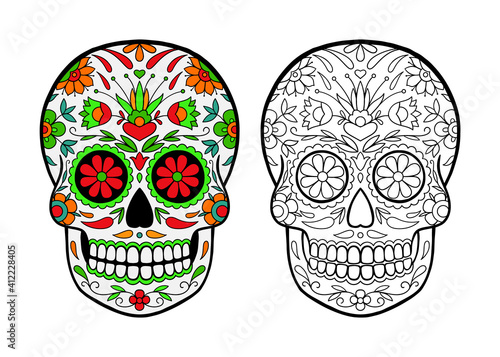 sugar skull coloring page