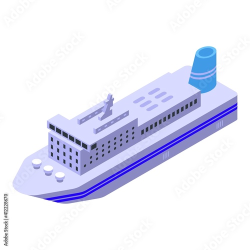 Ferry delivery icon. Isometric of ferry delivery vector icon for web design isolated on white background