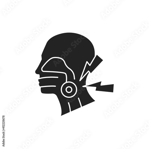 Pain throat line color icon. Sign for web page, mobile app
