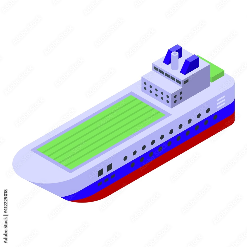 Ferry carrier icon. Isometric of ferry carrier vector icon for web design isolated on white background Ferry carrier icon. Isometric of ferry carrier vector icon for web design isolated on white background