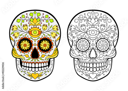 sugar skull coloring page