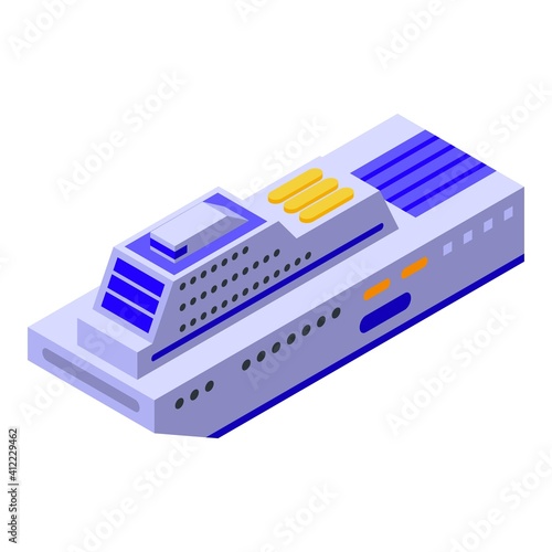 Ferry vessel icon. Isometric of ferry vessel vector icon for web design isolated on white background